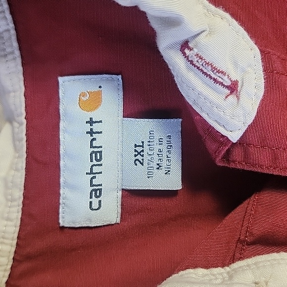 Carhartt maroon short sleeve button front shirt - Picture 3 of 8